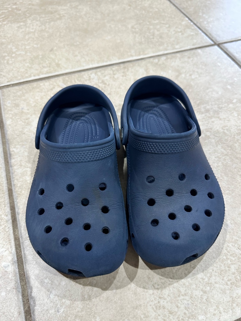 CROCS Kids Navy Vented Clog with Heel Strap